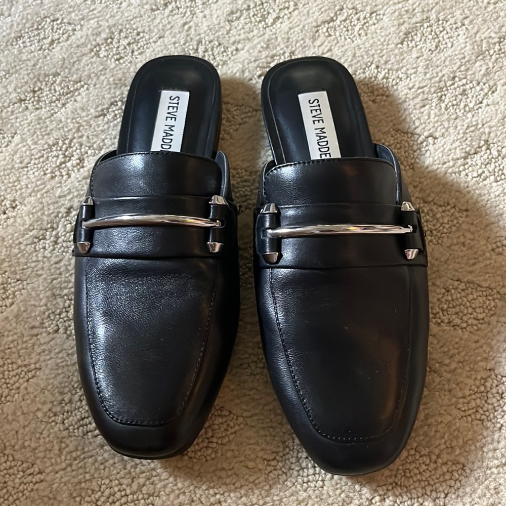 Steve Madden Kite Black Loafer Slides